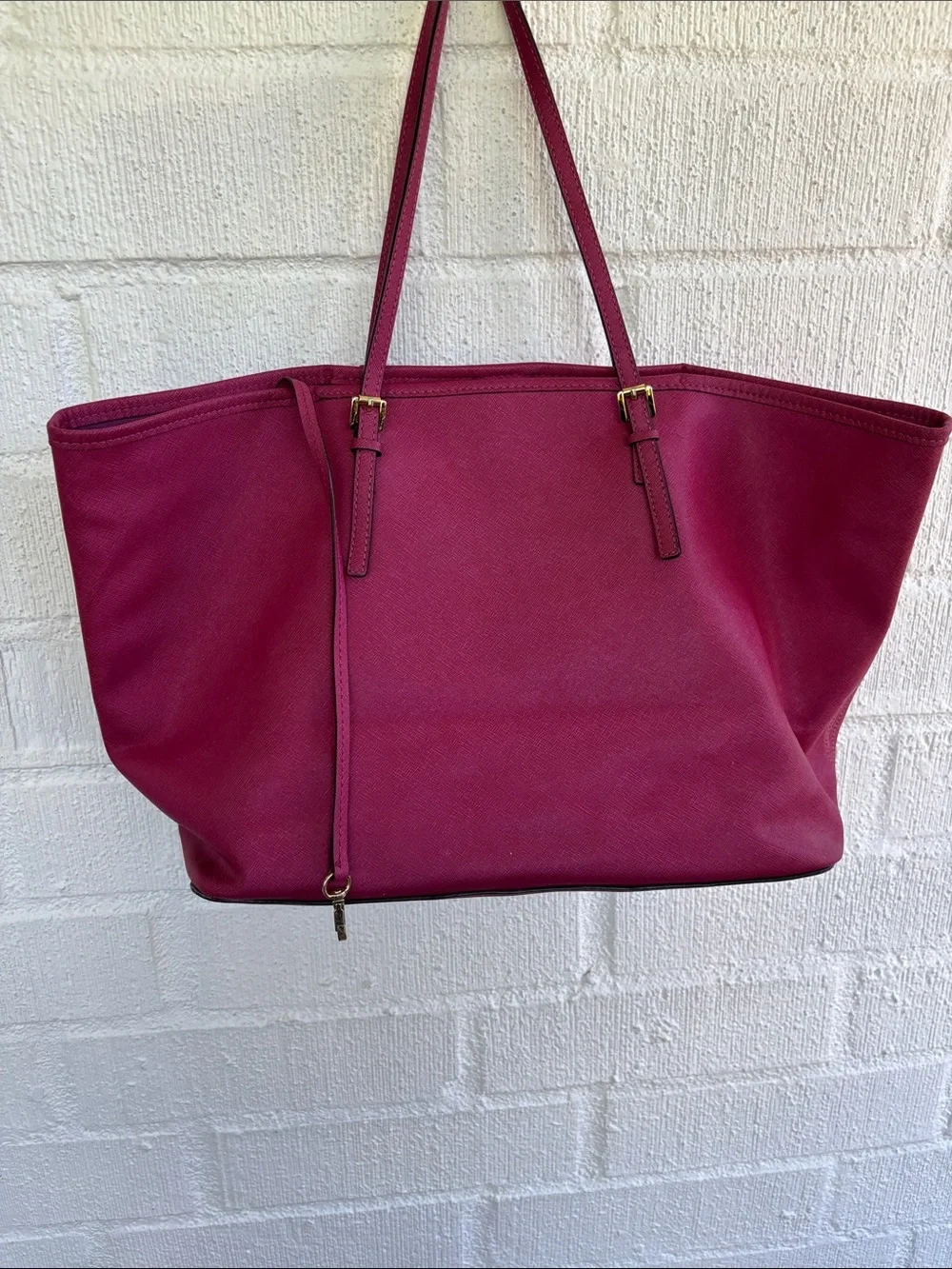 MICHAEL Michael Kors Leather Berry Saffiano Large Tote